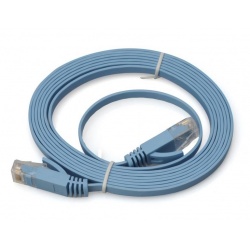 Cat6a RJ45 UTP Flat Snagless Network Cable (Light Blue) 10m