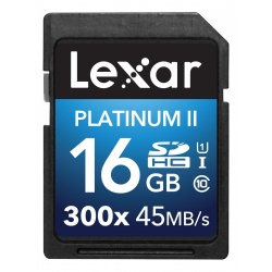 16GB Lexar Premium Series 300x 45MB/sec SDHC CL10 Memory Card