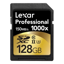 128GB Lexar SDXC UHS Class 10 1000X Memory Card
