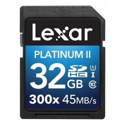 32GB Lexar Premium Series 300x 45MB/sec SDHC CL10 Memory Card