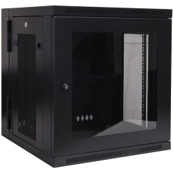 Tripp Lite 19-Inch 12U Wall Mountable Rack Enclosure Server Cabinet with Hinged Swinging Acrylic Window- Black