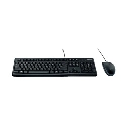 Logitech MK120 Corded Thin Profile USB QWERTY Desktop Keyboard and Mouse Combo - UK Layout