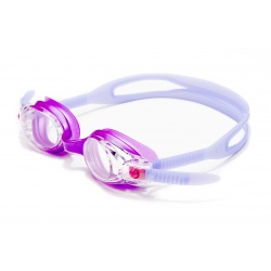 Luna Swimming Goggles Freestyle Plus with Easy-Adjust Strap Purple with Clear Lenses