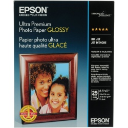 Epson Ultra Premium 8.5x11 Glossy Photo Paper - 25 Sheets
