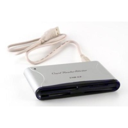 NEON All-in-one USB2.0 External Card Reader (Silver/Blue)