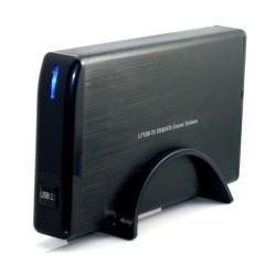 NEON 3.5-inch SATA+IDE USB2.0 External Desktop Hard Drive Enclosure - Black Aluminium