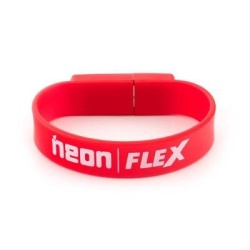 2GB NEON FLEX USB2.0 Wristband Flash Drive (Red)
