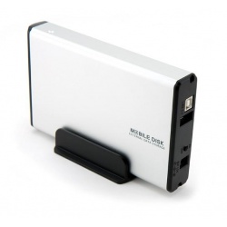 NEON 3.5-inch External SATA Desktop HDD Enclosure (USB + eSATA interface) Silver steel design