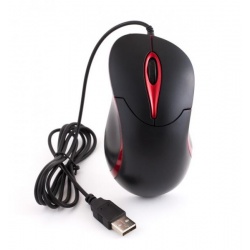 NEON Optical Mouse USB2.0 Dual-button with scroll-wheel Black/Burgundy