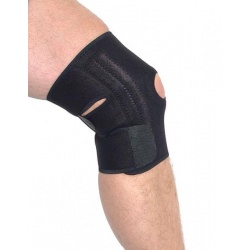 EyezOff Neoprene Knee Support Strap with Easy Closing, One Size, Black (Open Patella)
