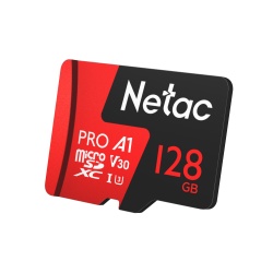 128GB Netac P500 Pro microSDXC CL10 UHS-I U3 V30 A1 Memory Card w/ SD Adapter