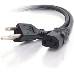 C2G 2FT 16 AWG NEMA 5-15P to IEC320 C13 Universal Power Cable - Black
