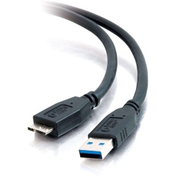 C2G 3FT USB Type-A Male to Micro USB Type-B Male Cable - Black