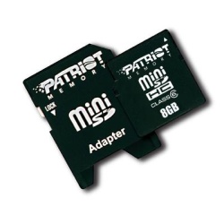 8GB Patriot miniSDHC High-Capacity SD Class 6 (with SD adapter)