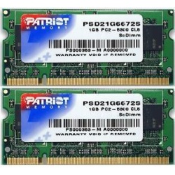 2Gb Patriot DDR2 SO-DIMM PC2-5300 667MHz CL5 Dual Channel kit (2x 1Gb)