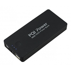 PQI Power 5000C Compact Power Bank (5000mAh) Black w/ Flashlight