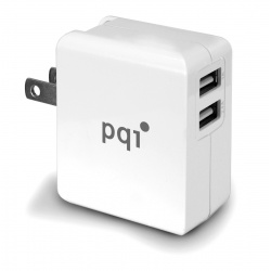 PQI i-Charger Mini 18W Phone and Tablet USB Charger (2.4A + 1.0A Output) US Edition