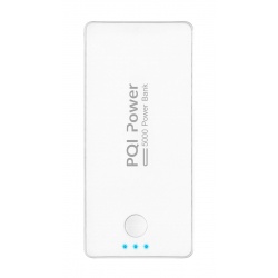 PQI Power 5000C Compact Power Bank (5000mAh) White w/ Flashlight
