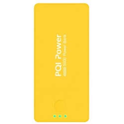 PQI Power 5000C Compact Power Bank (5000mAh) Yellow w/ Flashlight