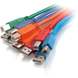 C2G 6.6FT USB Type-A Male to USB Type-B Male Cable - Multicolor 5 Pack