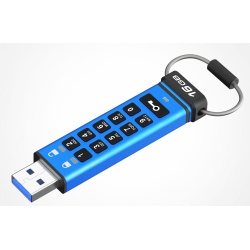 32GB Kingston IronKey Keypad 200 USB3.2 Type A Flash Drive - Blue