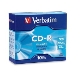 Verbatim CD-R 700MB 52X Branded 10-Pack Slim Case