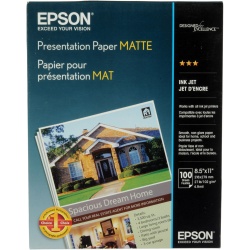 Epson Matte 8.5x11 Presentation Paper - 100 Sheets