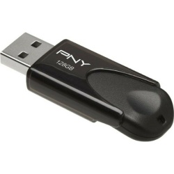 128GB PNY Attache 4 USB2.0 Capless Flash Drive - Black