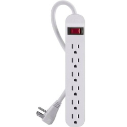 3FT Belkin 6 AC Outlets Surge Protector - White