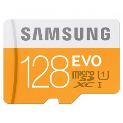 128GB Samsung EVO microSDXC CL10 UHS-1 Memory Card (transfer up to 48MB/sec)