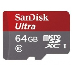 64GB Sandisk Ultra microSDXC CL10 UHS-1 48MB/sec memory card for Android phones and tablets