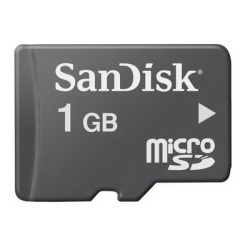 1GB Sandisk microSD memory card w/SD adapter
