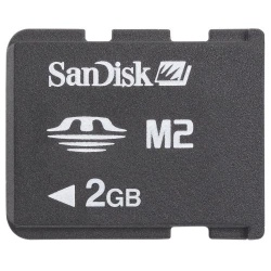 2GB Sandisk Memory Stick Micro (M2) Memory Card w/MS PRO Duo adapter (bulk)
