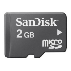 2GB Sandisk microSD memory card w/SD adapter