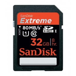 32GB Sandisk Extreme Plus SDHC CL10 UHS-I Memory Card (Speed up to 80MB/sec)