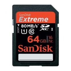 64GB Sandisk Extreme Plus SDXC CL10 UHS-I Memory Card (Speed up to 80MB/sec)