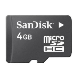 4GB Sandisk MicroSDHC High-Capacity (TransFlash) Memory card (w/SD adapter)