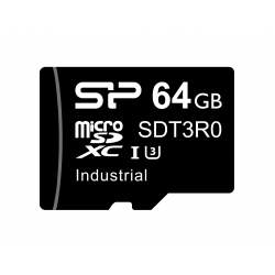 64GB Silicon Power SDT3R0 Industrial microSDHC UHS-I Memory Card -40-85℃ 3D TLC Flash