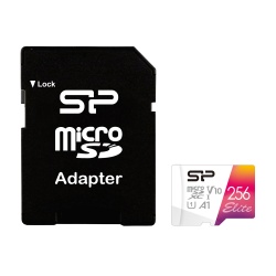 256GB Silicon Power Elite microSDXC CL10 UHS-1 Full HD 100MB/sec Memory Card w/Adapter