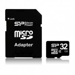 32GB Silicon Power microSD Memory Card SDHC Class 4 w/ SD adapter (SP032GBSTH004V10SP)