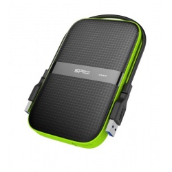 1TB Silicon Power Armor A60 Shockproof Portable Hard Drive - USB3.0 - Black/Green Edition
