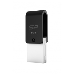 8GB Silicon Power Mobile X21 OTG USB2.0 Flash Drive for Android Phones and Tablets (Black)