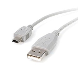 StarTech 1ft Mini USB2.0 Type-A to Mini USB Type-B Cable Grey