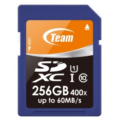 256GB Team UHS-I SDXC CL10 Memory Card - Read Speed up to 60MB/sec