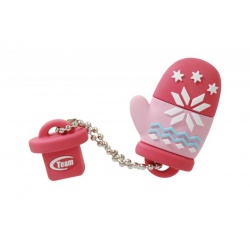 32GB Team T134 USB Flash Drive Winter Glove Design (Pink Style)