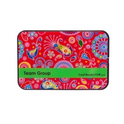 Team USB3.0 Multi Card Reader TR1151 Black Flower Design for SDHC/SDXC/CF/MS PRO DUO/M2/MICROSD