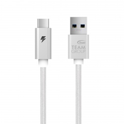 Team USB3.1 to USB Type-C Metallic Cable 100cm Silver (w/LED Charging Indicator)