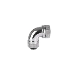 Thermaltake Pacific G1/4 16mm OD 90° PETG Compression Cooling Tube Fitting - Chrome