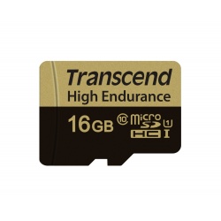 16GB Transcend High Endurance MicroSDHC Card CL10 w/SD Adapter