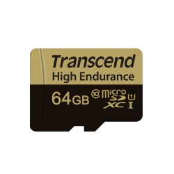 64GB Transcend High Endurance MicroSDXC Card CL10 w/SD Adapter